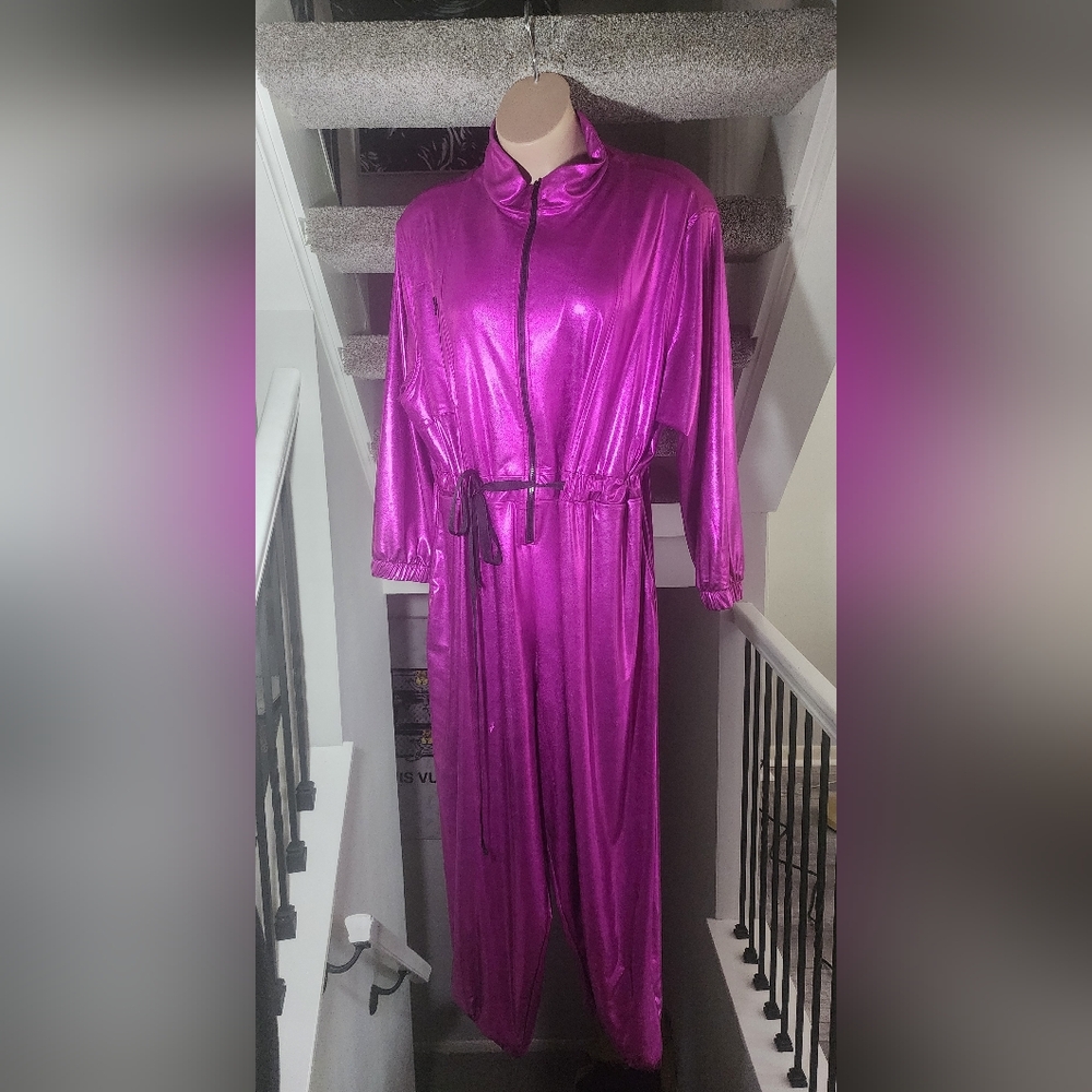Metallic Pink Women's Flight Jumpsuit